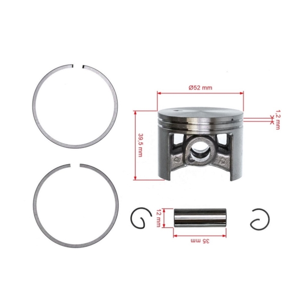 Kompletter Kolben für Kettensägen Stihl 046 MS460 52 mm (OEM 11280302009)