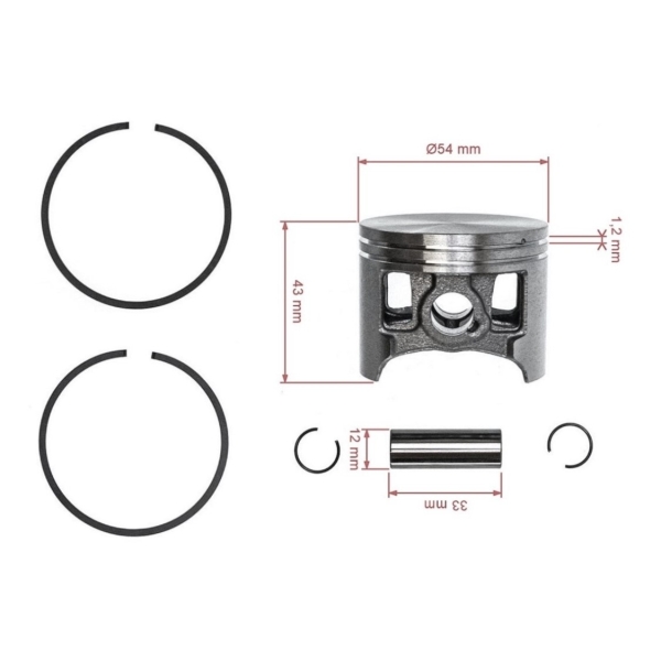 Kompletter Kolben für Kettensägen Stihl 066 MS660 54 mm (OEM 11220302005)