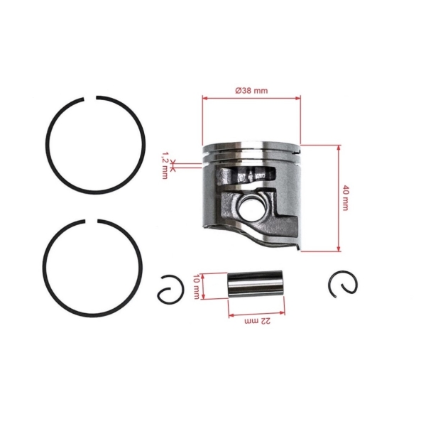 Kompletter Kolben für Kettensägen Stihl MS181 38 mm (OEM 11390302002)