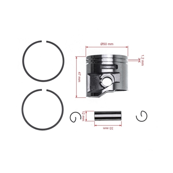 Kompletter Kolben für Kettensägen Stihl MS440 50 mm (OEM 11380302003)