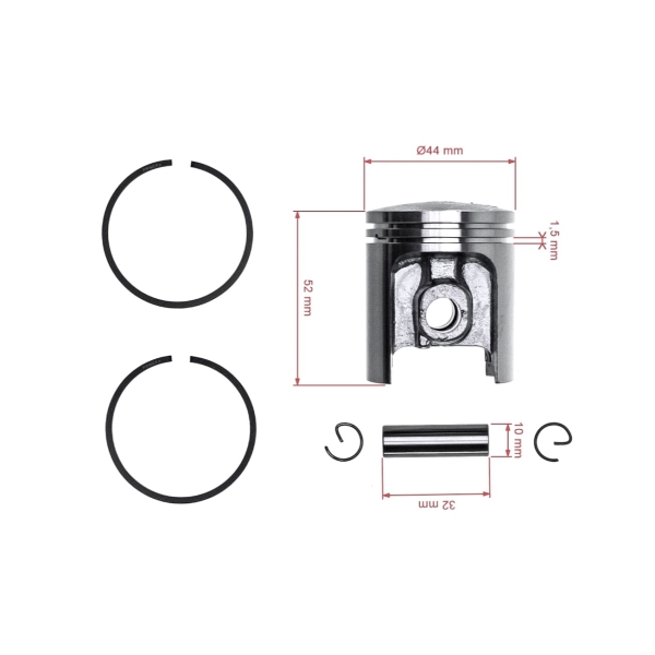 Kompletter Kolben für Motorsägen Stihl 041 AV G 44 mm (OEM 11100302000)