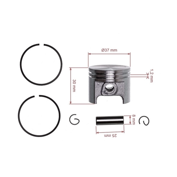Kompletter Kolben für Stihl 017 MS170 Kettensägen 37mm (OEM 11300302000)