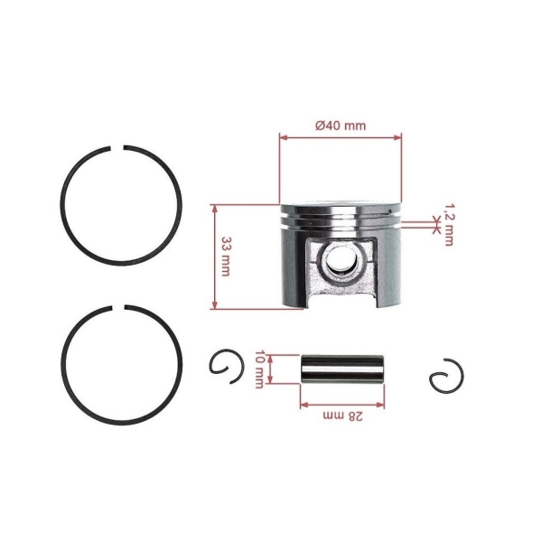 Kompletter Kolben für Stihl Kettensägen 021 023 025 MS210 MS210C 40mm (OEM 11230302003)