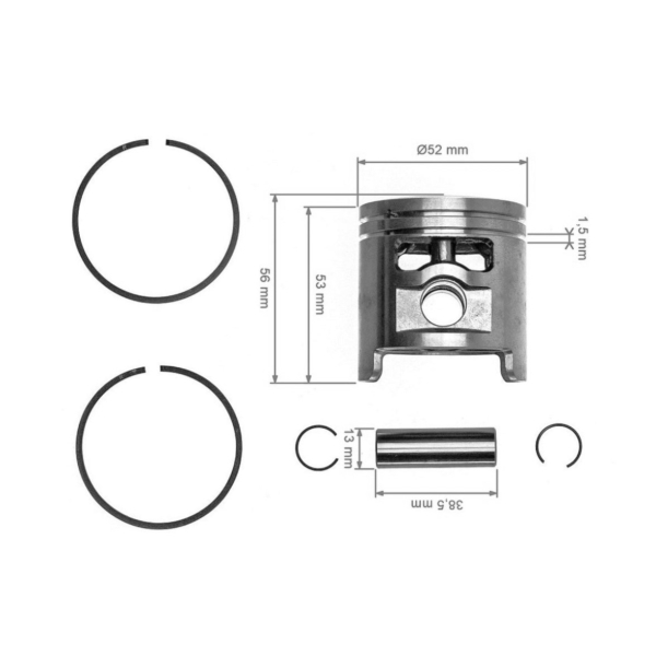 Kompletter Kolben für Trennschneider Stihl TS510 52 mm (OEM 11110302000)