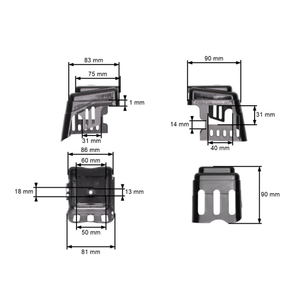 Kompletter Luftfilter mit Deckel für chinesische Motorsensen und Motorsensen aus dem Hobbymarkt mit einem Hubraum von 43 cc - 52 cc
