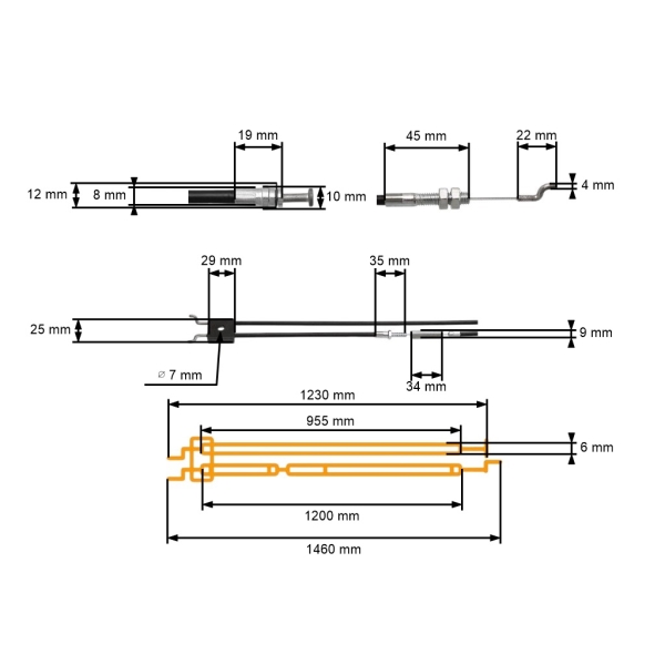 Kompletter Motor-On/Off-Wheel-Drive-Kabelsatz für chinesische NAC NGP-Rasenmäher und Hobbymäher (OEM S510)