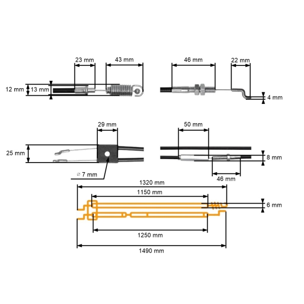 Kompletter Motor-On/Off-Wheel-Drive-Kabelsatz für chinesische Rasenmäher und Hobbymäher von NAC (OEM JL56Z-C3)