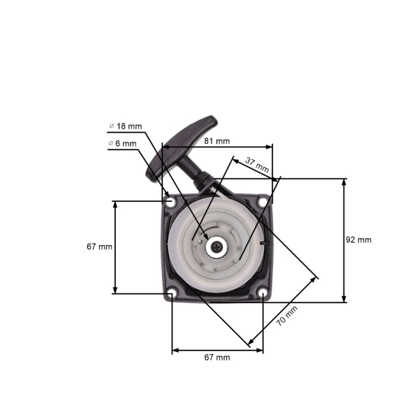 Kompletter Starter für chinesische Motorsensen und Hobby Motorsensen mit Hubraum 32 ccm 43 ccm 52 ccm