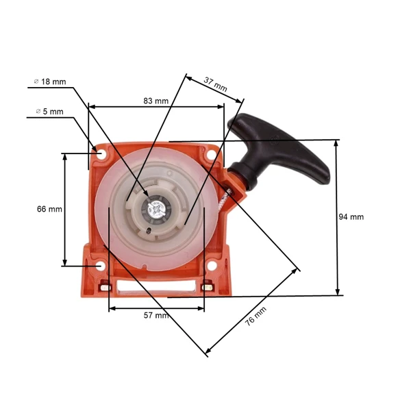 Kompletter Starter für Freischneider Oleo-Mac OleoMac 446 746 750 753 Master 755 (OEM 61042001B)