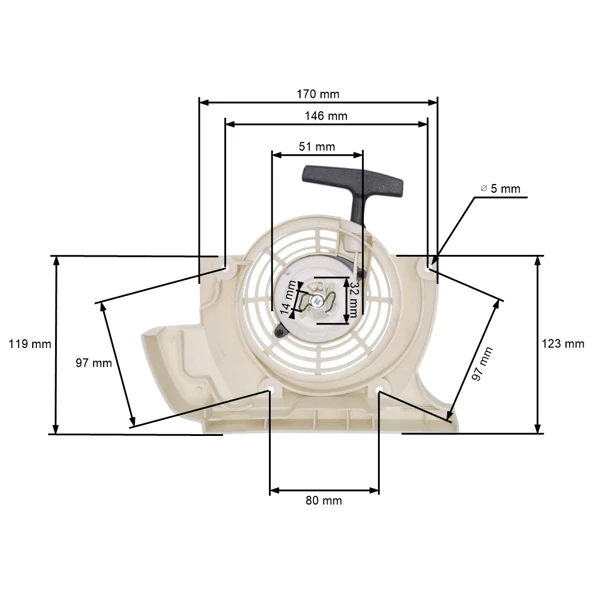 Kompletter Starter für Freischneider Stihl FR350 FR450 FR480 FR480C SP451 SP481 SP400 SP450 FS400 FS450 FS480 (OEM 41280802101)