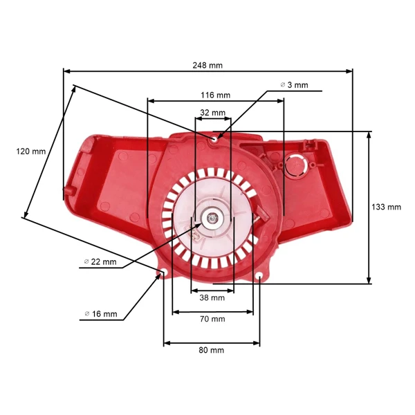 Kompletter Starter für Harder Nac WLBC580E chinesische Motorsensen und Hobbymarkt Motorsensen