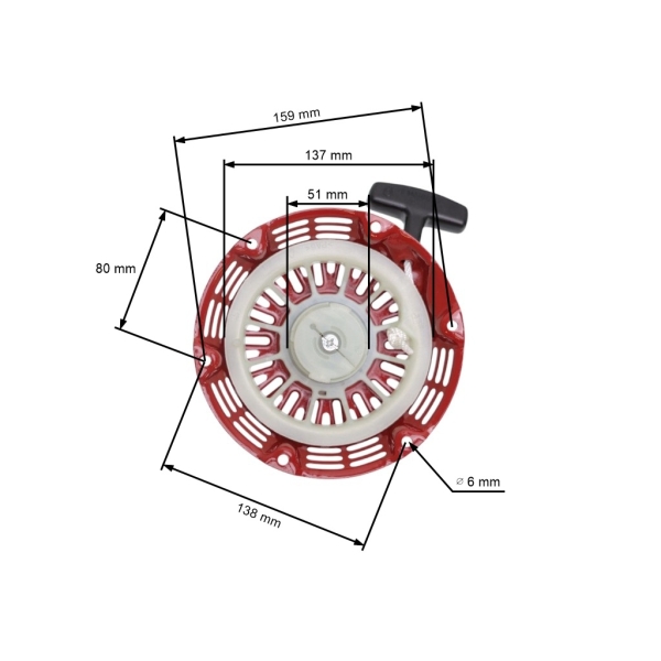 Kompletter Starter für Honda GX120 GX160 GX200 Motoren Leistung 5,5 PS - 6,5 PS (OEM 28400-ZH8-13YA 28400-ZH8-013ZA)
