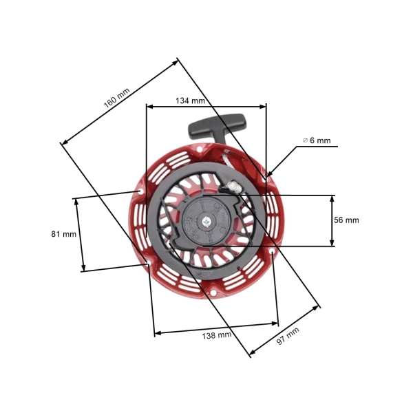 Kompletter Starter für Honda GX140 Motoren GX160 GX200 Leistung 5,5 PS - 6,5 PS (OEM 28400-ZE1-003ZA 28400-ZE8-013ZA 28400ZE8509)