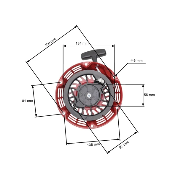 Kompletter Starter für Honda GX140 Motoren GX160 GX200 Leistung 5,5 PS - 6,5 PS (OEM 28400-ZE1-003ZA 28400-ZE8-013ZA 28400ZE8509)