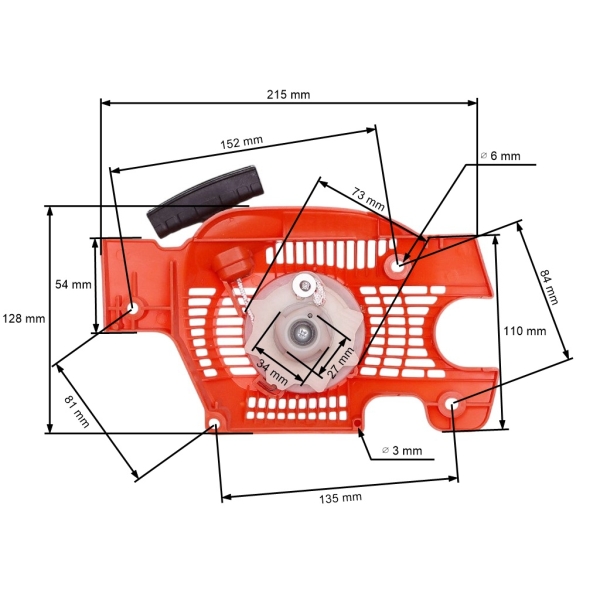 Kompletter Starter für Husqvarna 136 136LE 137 137E 141 141LE 142 142E Kettensägen (OEM 530071968)