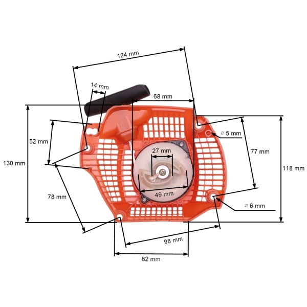 Kompletter Starter für Kettensägen Husqvarna 135 140 435 435E 435II 440 440E 440II (OEM 504597002)