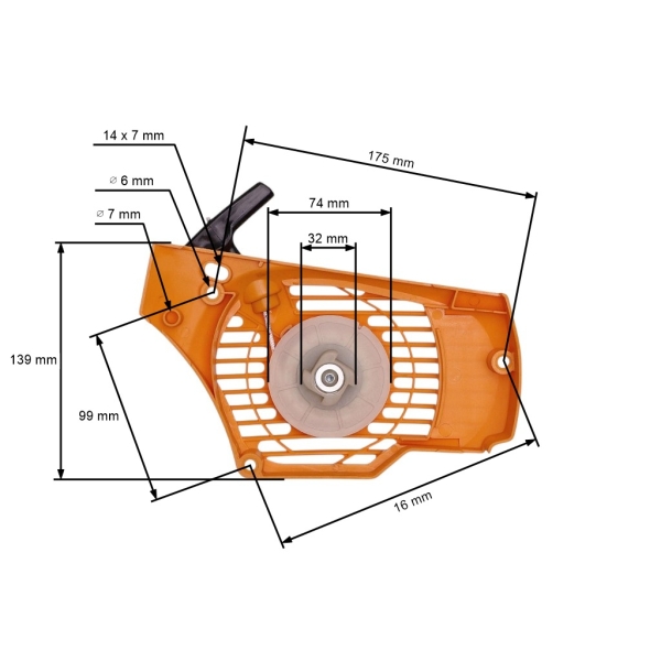 Kompletter Starter für Partner P340S Kettensägen P350S P360S (OEM 585846001)