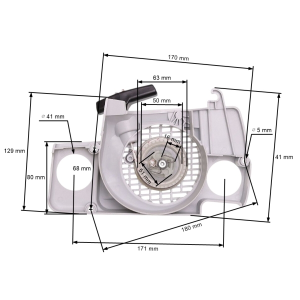 Kompletter Starter für Stihl MS170 MS180 017 018 Kettensägen (OEM 11300802100)