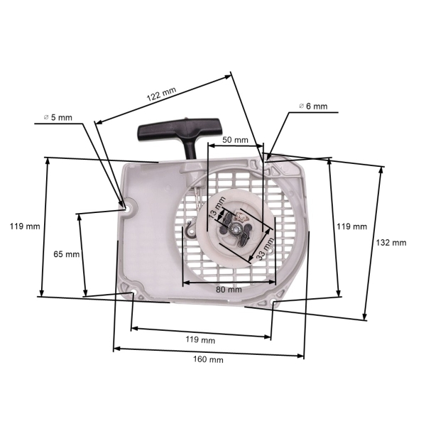 Kompletter Starter für Stihl MS340 MS360 Kettensägen 034 036 (OEM 11250802105)
