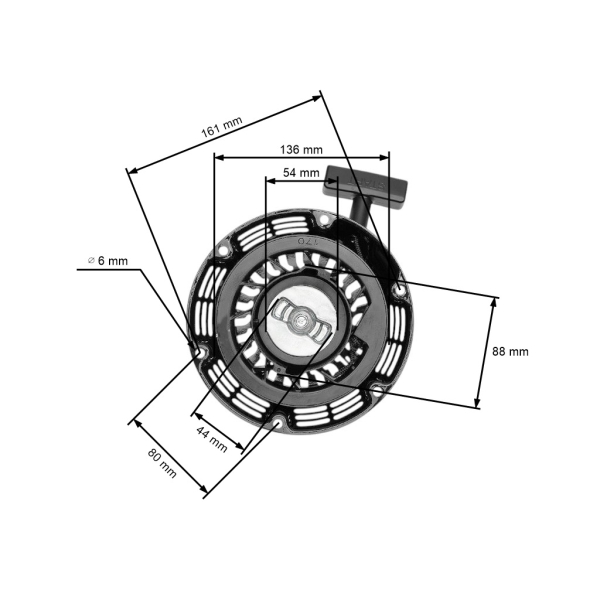 Kompletter Starter für Zongshen 168FB Motoren Leistung 6,5 PS (OEM 100007365-0007)