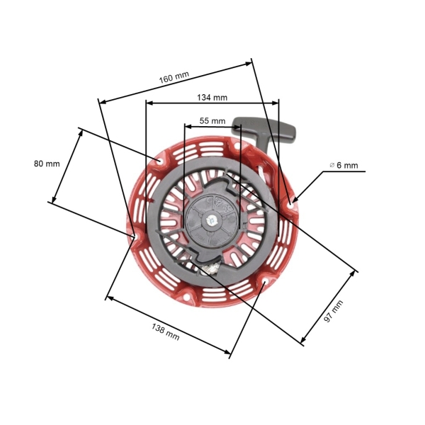 Kompletter Starter mit Zähler für Honda GX140 GX160 GX200 Motoren Leistung 5,5 PS - 6,5 PS (OEM 28400-ZE1-003ZA 28400-ZE8-013ZA 28400ZE8509)