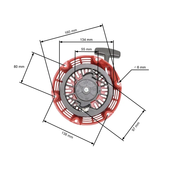 Kompletter Starter mit Zähler für Honda GX140 GX160 GX200 Motoren Leistung 5,5 PS - 6,5 PS (OEM 28400-ZE1-003ZA 28400-ZE8-013ZA 28400ZE8509)
