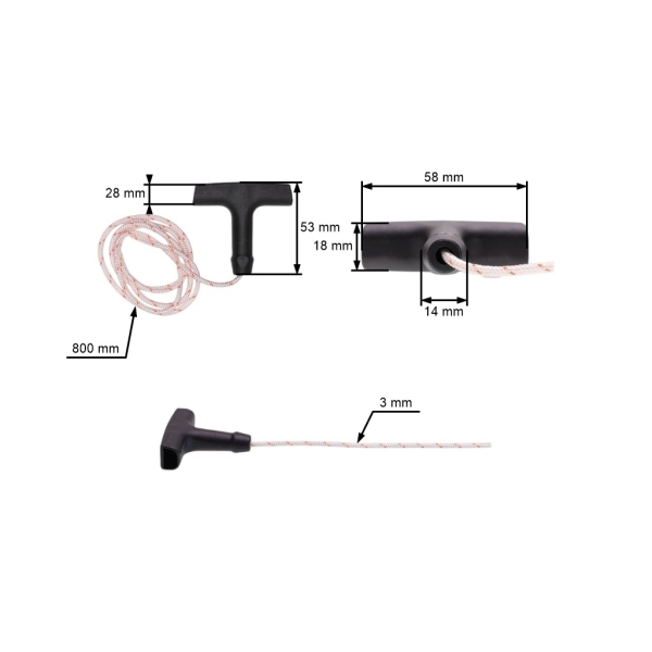 Kompletter Startergriff mit Seil für Stihl FS120 FS200 FS250 FS350 (OEM 00001903405)