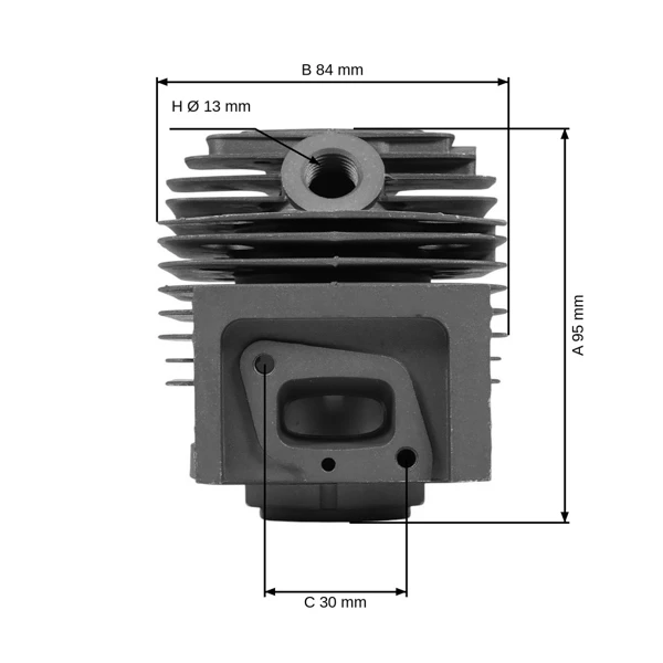 Kompletter Zylinder mit Kolben 40 mm für chinesische Motorsensen und Motorsensen aus dem Hobbymarkt mit einem Hubraum von 43 ccm