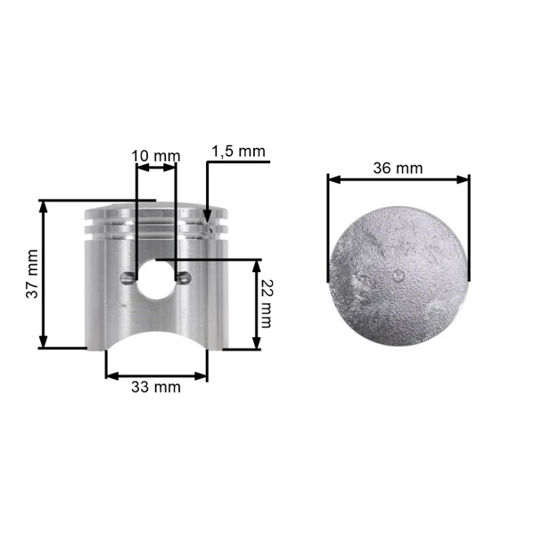 Kompletter Zylinder mit Kolben für Freischneider Husqvarna 236R 532RBS 36 mm (OEM 512272201)