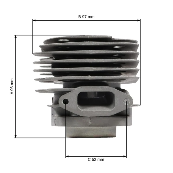 Kompletter Zylinder mit Kolben für Kettensägen Husqvarna 362XP 371XP 372XP 371K Jonsered 2063 2071 2163 2171 CS2163 CS2171 50 mm (OEM 503691073)