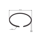 Kompletter Zylinder mit Kolben für Kettensägen Husqvarna 445 445E 450 450E 450 Rancher Jonsered CS2245 CS2250 S 44 mm (OEM 544119802)
