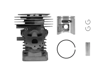Kompletter Zylinder mit Kolben für Kettensägen Husqvarna 445 445E 450 450E 450 Rancher Jonsered CS2245 CS2250 S 44 mm (OEM 544119802)
