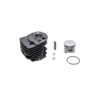 Kompletter Zylinder mit Kolben für Kettensägen Husqvarna 51 55 55 Rancher 45 mm (OEM 503168301)