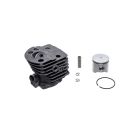Kompletter Zylinder mit Kolben für Kettensägen Husqvarna 51 55 55 Rancher 45 mm (OEM 503168301)