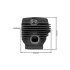 Kompletter Zylinder mit Kolben für Kettensägen Stihl 044 MS440 52 mm