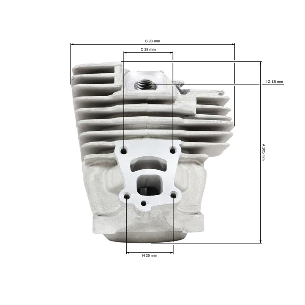 Kompletter Zylinder mit Kolben für Kettensägen Stihl MS362 47 mm (OEM 11400201200)