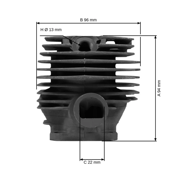 Kompletter Zylinder mit Kolben für Kettensägen Stihl MS381 52 mm (OEM 11190201204)