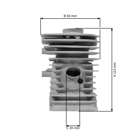 Kompletter Zylinder mit Kolben für Kettensägen und Freischneider Husqvarna 40 45 49 240R 245R Jonsered GR41 GR44 GR50 RS44 2041 2045 2050 40 mm (OEM 506010607)