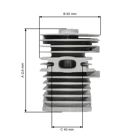 Kompletter Zylinder mit Kolben für Kettensägen und Freischneider Husqvarna 40 45 49 240R 245R Jonsered GR41 GR44 GR50 RS44 2041 2045 2050 42 mm (OEM 503440802)