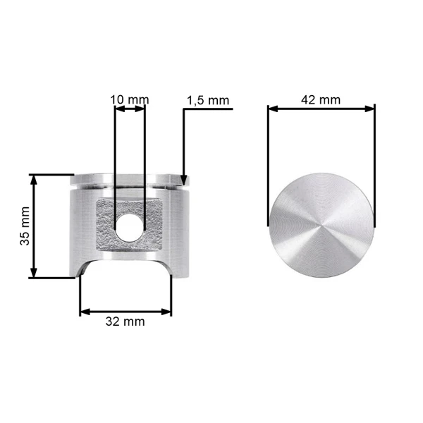 Kompletter Zylinder mit Kolben für Kettensägen und Freischneider Husqvarna 40 45 49 240R 245R Jonsered GR41 GR44 GR50 RS44 2041 2045 2050 42 mm (OEM 503440802)