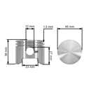 Kompletter Zylinder mit Kolben für Oleo - Mac 453BP 744 753T 755 Efco 8530 45mm (OEM 61112035B)