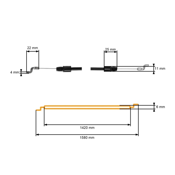 Komplettes Motor Ein / Aus Kabel für MTD Bolens Yard Man Rasenmäher (OEM 746-0555 946-0555)
