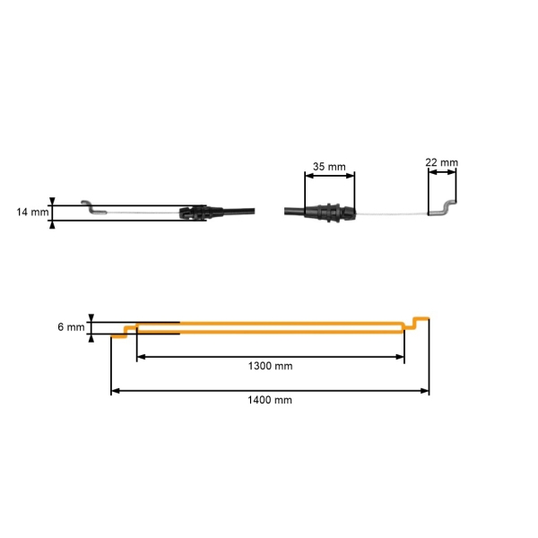 Komplettes Motor Ein / Aus Kabel für MTD Rasenmäher (OEM 746-0552 946-0552)
