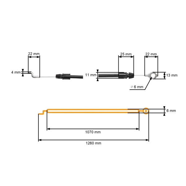 Komplettes Motor Ein- und Ausschaltkabel für Castel Garden GGP Stiga Motormäher (OEM 181000634/0 81000634/0 81000634)