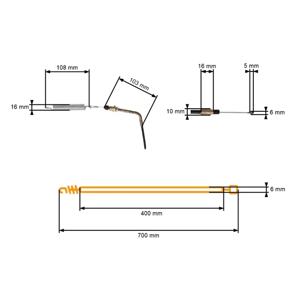 Komplettkabel für Kupplung und Mähmessersteuerung von Gartentraktoren Castel Garden Honda Viking Brill (OEM 382004604/3 82004604/3 82004604/2 82004604/0)