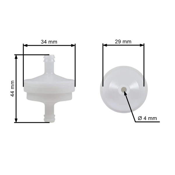 Kraftstofffilter 75 Micron für Motoren Briggs & Stratton mit Kraftstoffpumpe (OEM 394358 363333 394358 394358S)