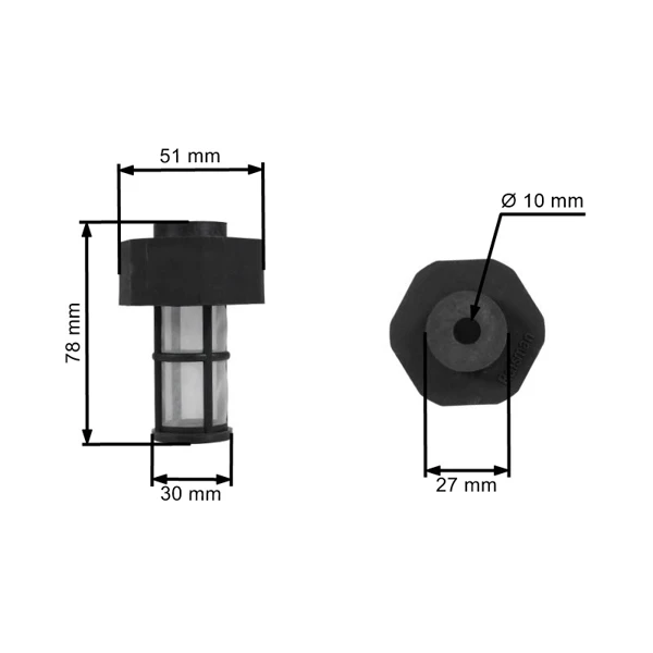 Kraftstofffilter für Wacker Neuson BS50-2 BS50-2i BS50-4As BS50-4s BS60-2 BS60-2i BS60-4As BS60-4s BS65-V BS70 BS70-2i BS500 BS500-oi BS600 BS650 BS700 BS700 (OEM 0155079)