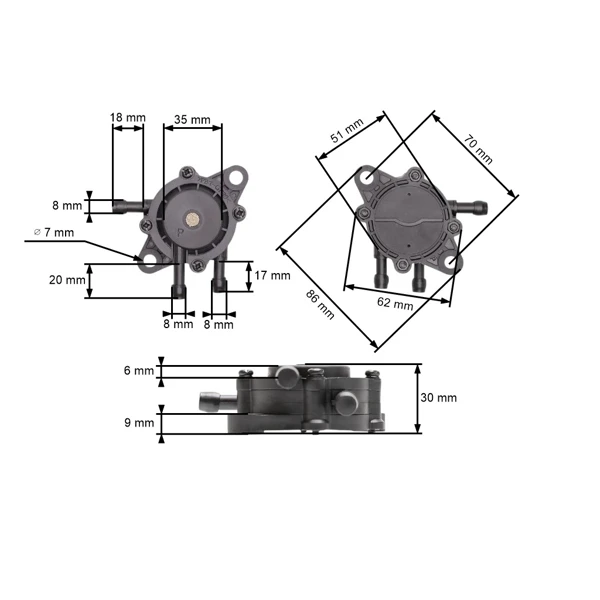 Kraftstoffpumpe für Briggs & Stratton Motoren (OEM 491922 691034 692313 808492 808656)