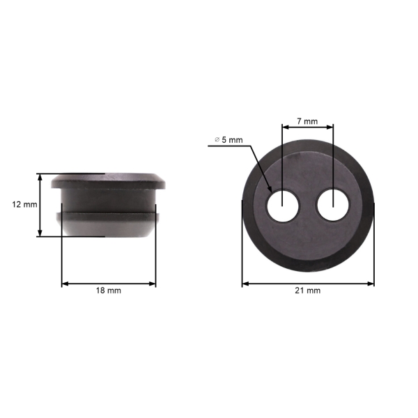 Kraftstofftank buchse für Kettensägen, Motorsensen und andere Gartengeräte Durchmesser 18,0 mm Höhe 12,0 mm Rohrdurchführung 4,50 mm