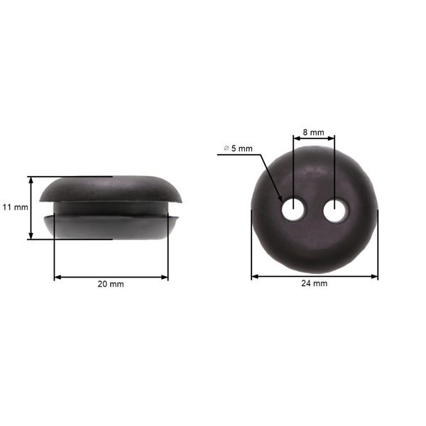 Kraftstofftank buchse für Kettensägen, Motorsensen und andere Gartengeräte Durchmesser 19,5 mm Höhe 11,0 mm Rohrdurchführung 4,50 mm